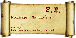 Rozinger Marcián névjegykártya